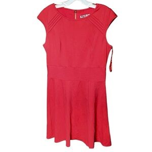 Eliza J coral boat neck a-line dress